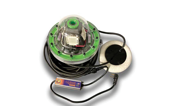 A green light with a cable